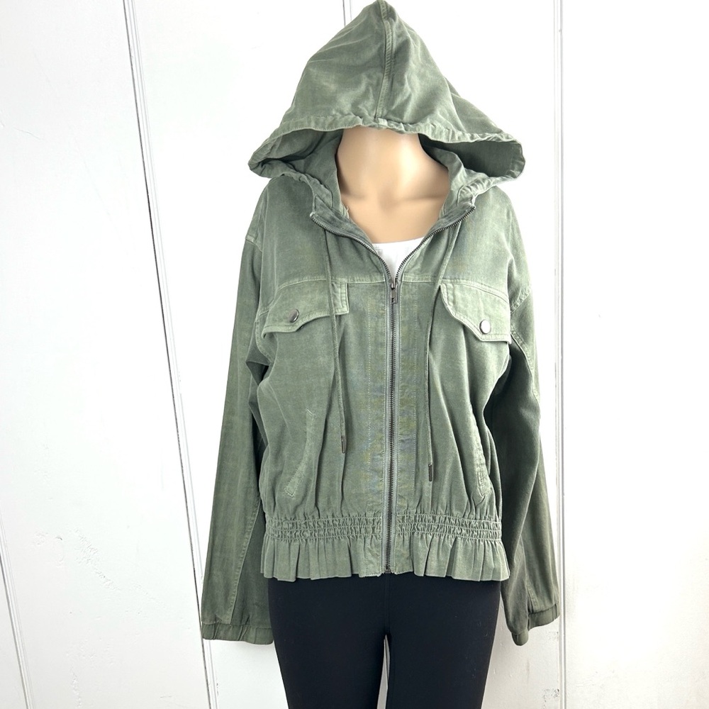 Fate Green Utility Jacket with Hood Size Small Boho